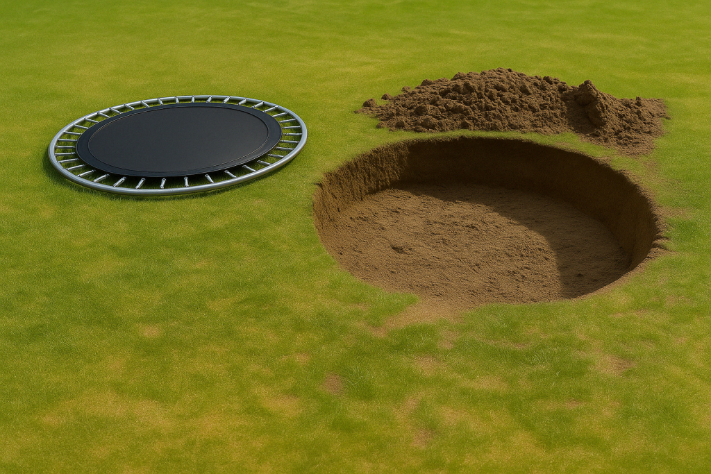 trampoline enterré démonté
