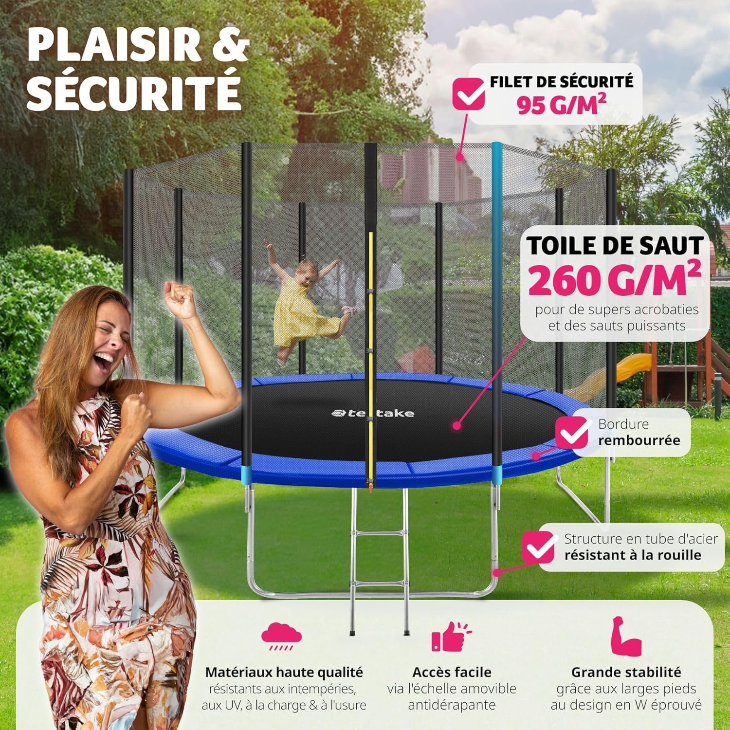 trampoline tectake tapis de saut